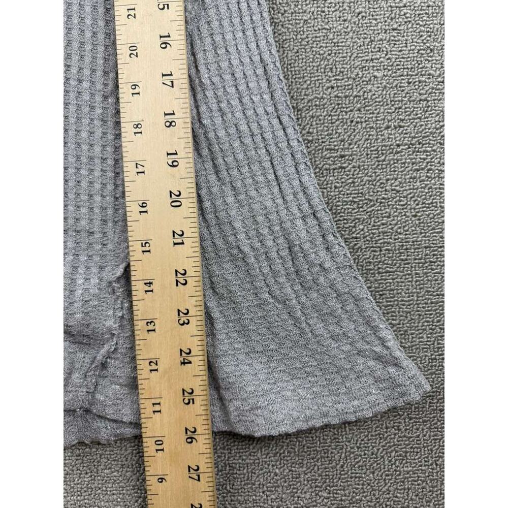 Juicy Couture Knit Top Women L Gray V Neck Long Sleeve Waffle Knit Pullover - Picture 5 of 9